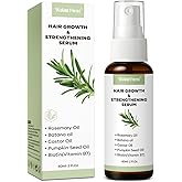 Rosemary Oil Hair Growth Spray, Thickening Hair & Scalp Serum, Nourishing Formula with Castor, Batana, Biotin for Hair Growth, Promotes Fuller Follicles for Women & Men – All Hair Types (2 Oz, 1 Pack)