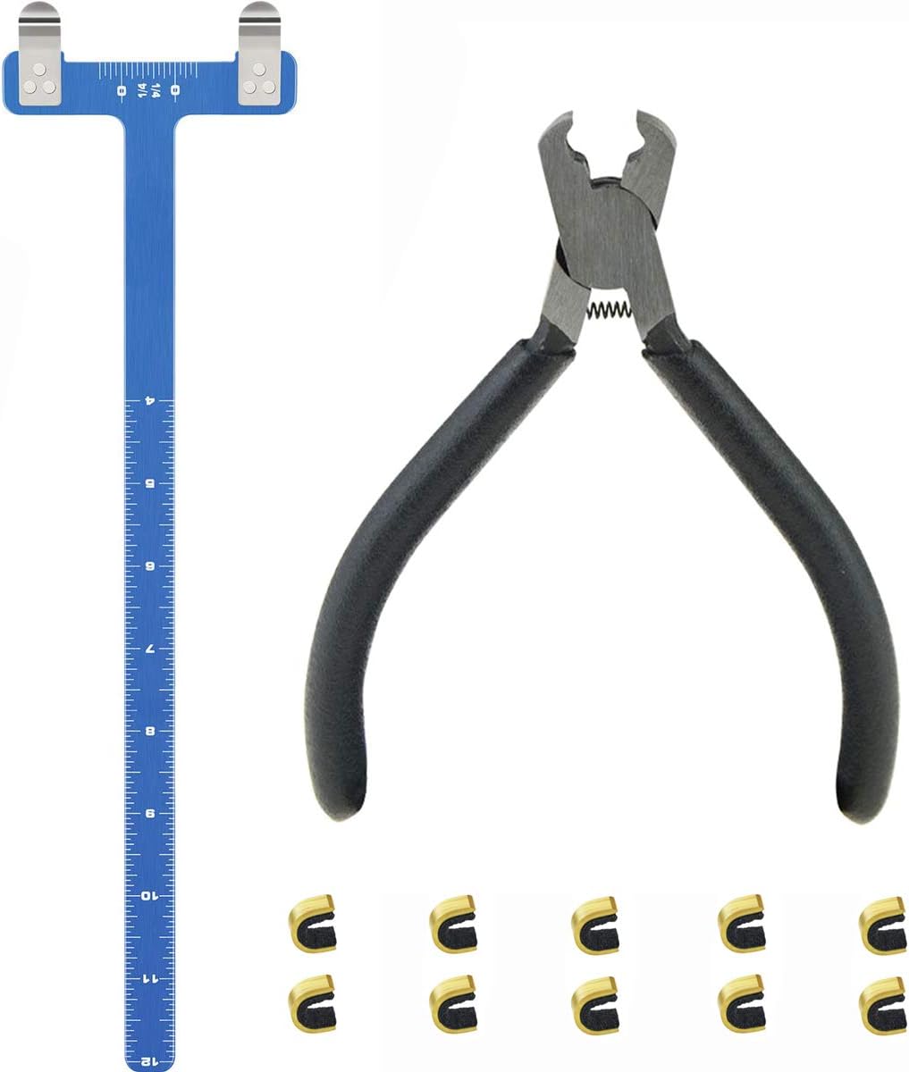 dostyle Bow T Shape Bow Square Ruler Bow String-Loop Nocking Pliers with 10 String Nocking Points for Recurve Bow and Compound Bow