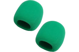 Fielect 2Pcs Microphone Cover Sponge Foam Mic Cover Handheld Microphone Windscreen Shield Protection Micro Foam Filter Green 