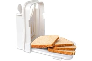 Feishiong Foldable Plastic Bread Slicer Machine, Manual Bread Slicer for Kitchen