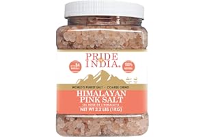 Pride Of India - Himalayan Rock Salt - 84+ Natural Mineral Enriched (Pure Himalayan Pink Salt, Coarse Grind 2.2 Pound Jar)
