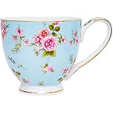 YUESITE 16oz Bone China Coffee Mugs for Women Mugs Flora Coffee Tea Cups Novetly Coffee Cups Gift for Women Mom Friends