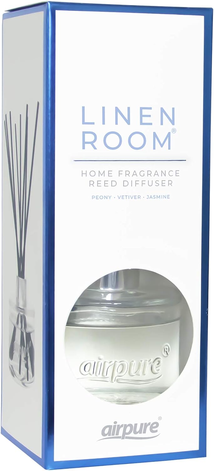 AIRPURE Reed Diffuser, 100ml Oil Set including Sticks, 8X Black Reeds, Continuous Room Scent