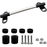 Wheelbarrow Axle Bracket Set, Compatible with 5/8" Hole Wheelbarrow Axles Heavy-Duty Wheelbarrows Spare Parts 10 inch Wheelbarrows axles and 3.3 x 2.1 inch Brackets, Bolts and Nuts and POM spacers