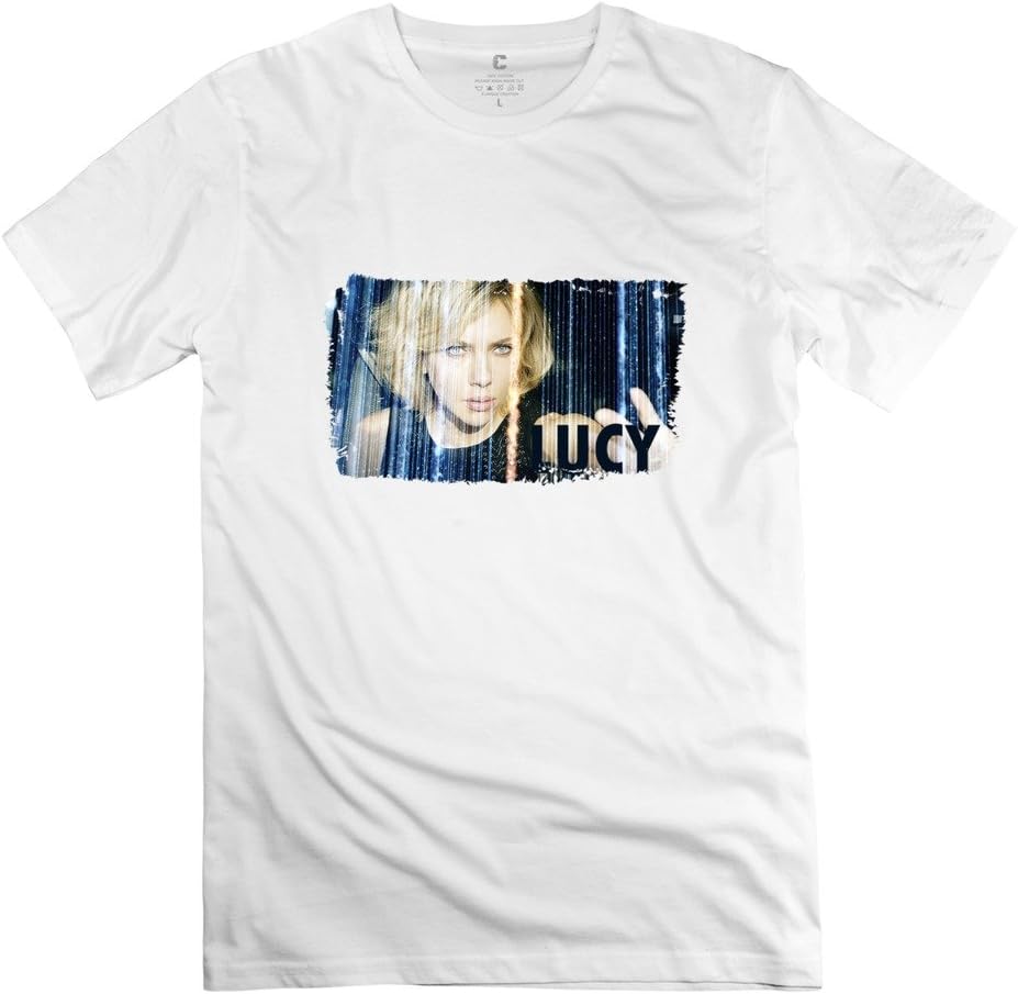 YONGDE Men's Lucy Scarlett Johansson T Shirt White