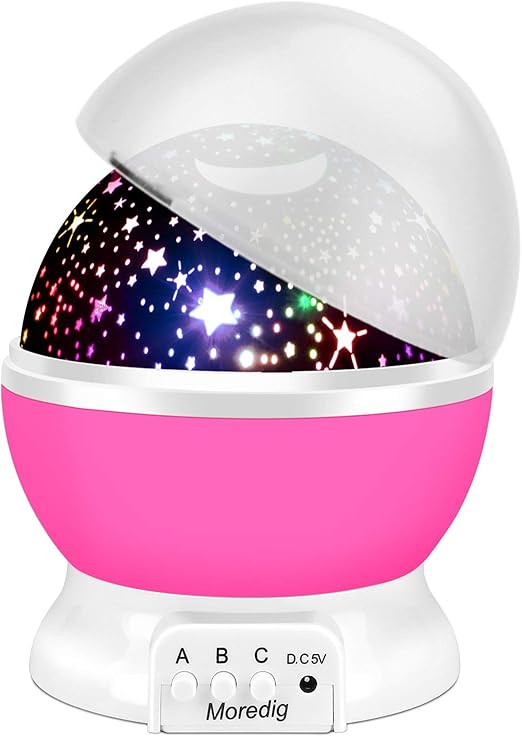 Veilleuse Etoile Lampe Etoile 360 Rotation Romantique Projection Plafond Enfant Projecteur Lampe Enfant 4 Led 8 Modes D Eclairage 2 Modes De Charge Rose Amazon Fr Luminaires Et Eclairage