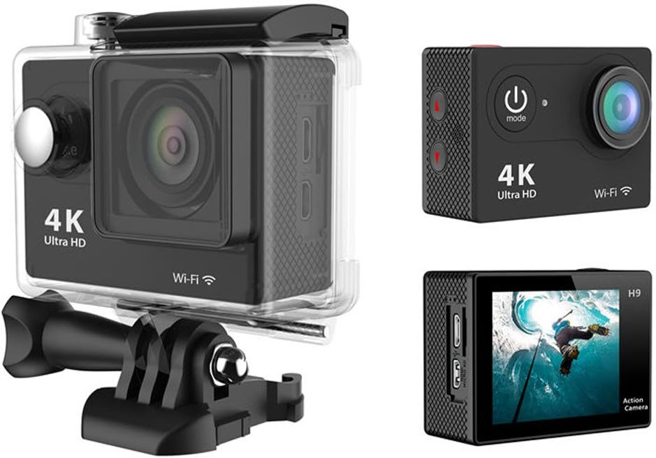 ALISAN 2.0-Inch Perfect Ultra HD 4K 12MP Sports Action Camera WiFi Camera Underwater Camera 170ยฐ Wide -angle lens, Supports up to 30 meters Housing and Accessories
