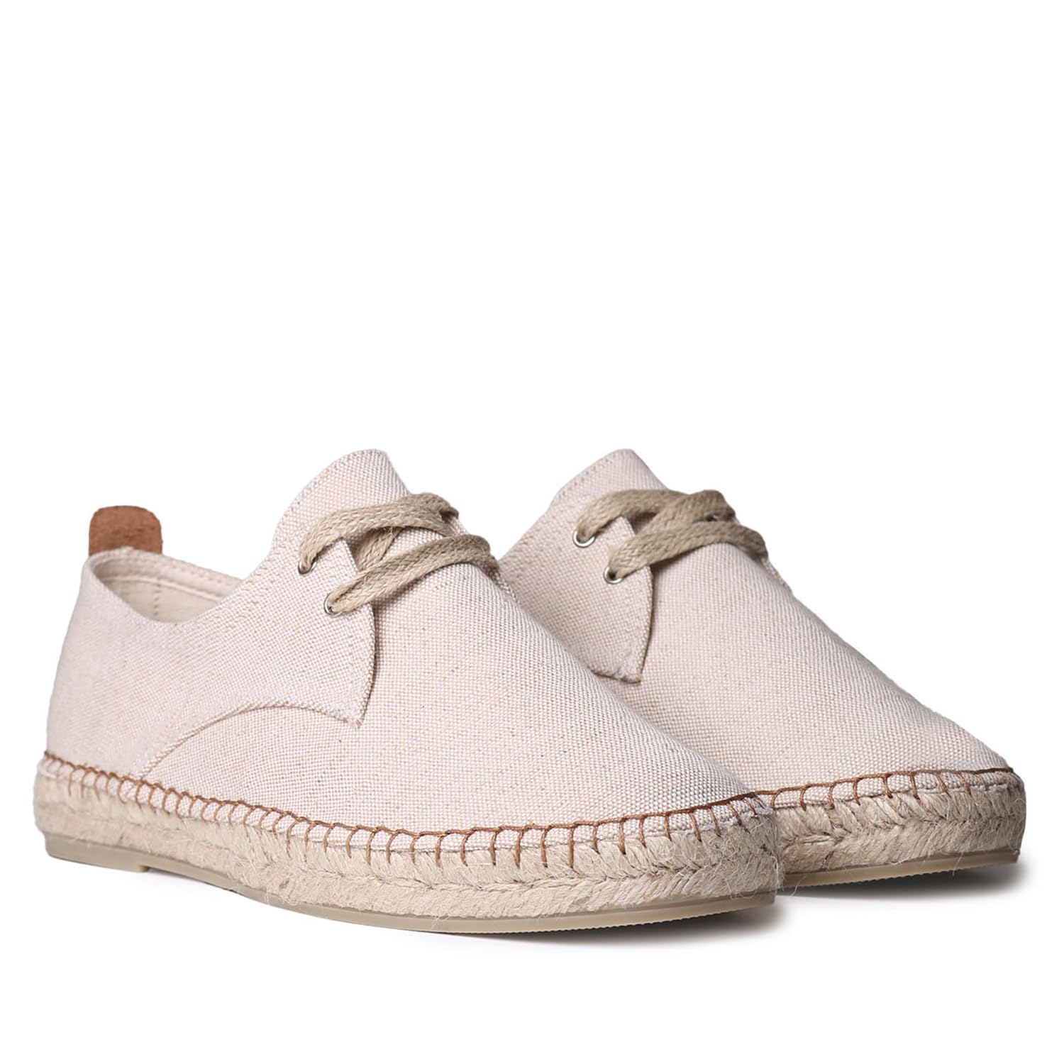 Toni Pons Dixon - Lace-up espadrille for Men made of cotton fabric., ecru