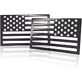 American Flag Magnet Decal, 2 Pack 6.1 x 3.7 Inch USA Flag Stickers with Patriotic Stars Reflective Stripes for Cars & Trucks - Support US Military, Suitable for Many Festivals (Black)