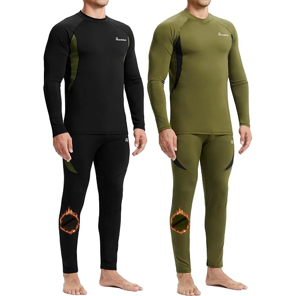 2-Pack Men's Wool Blend Thermal Underwear – Long Sleeve – Black Or Beige