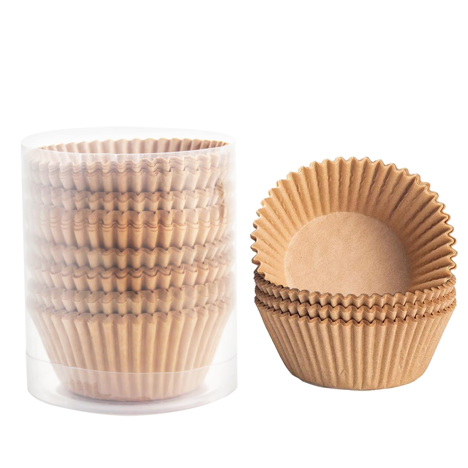 Photo 1 of 100-Pack Premium Neutral Paper Muffin Liners, Cupcake Baking Liners Unbleached, Cupcake Wrappers, Grease-Resistant Muffin Liners