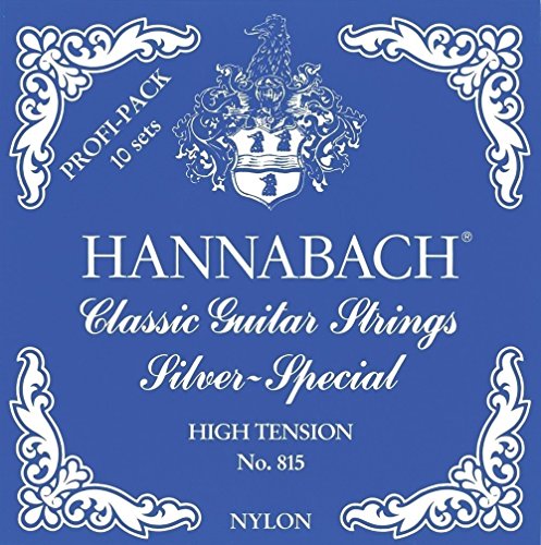 Hannabach strings for classical guitar series 815 Profipack Medium Carbon Diskant Tension Silver Special (high quality, all-purpose string, strings classical guitar, Made in Germany)