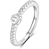 INFUSEU Q Initial Rings for Women Teen Sterling Silver 925 Letter Jewelry Stacking Alphabet Monogram Toe Stackable Stacks Adjustable Size 7 8 6 Girlfriend Birthday