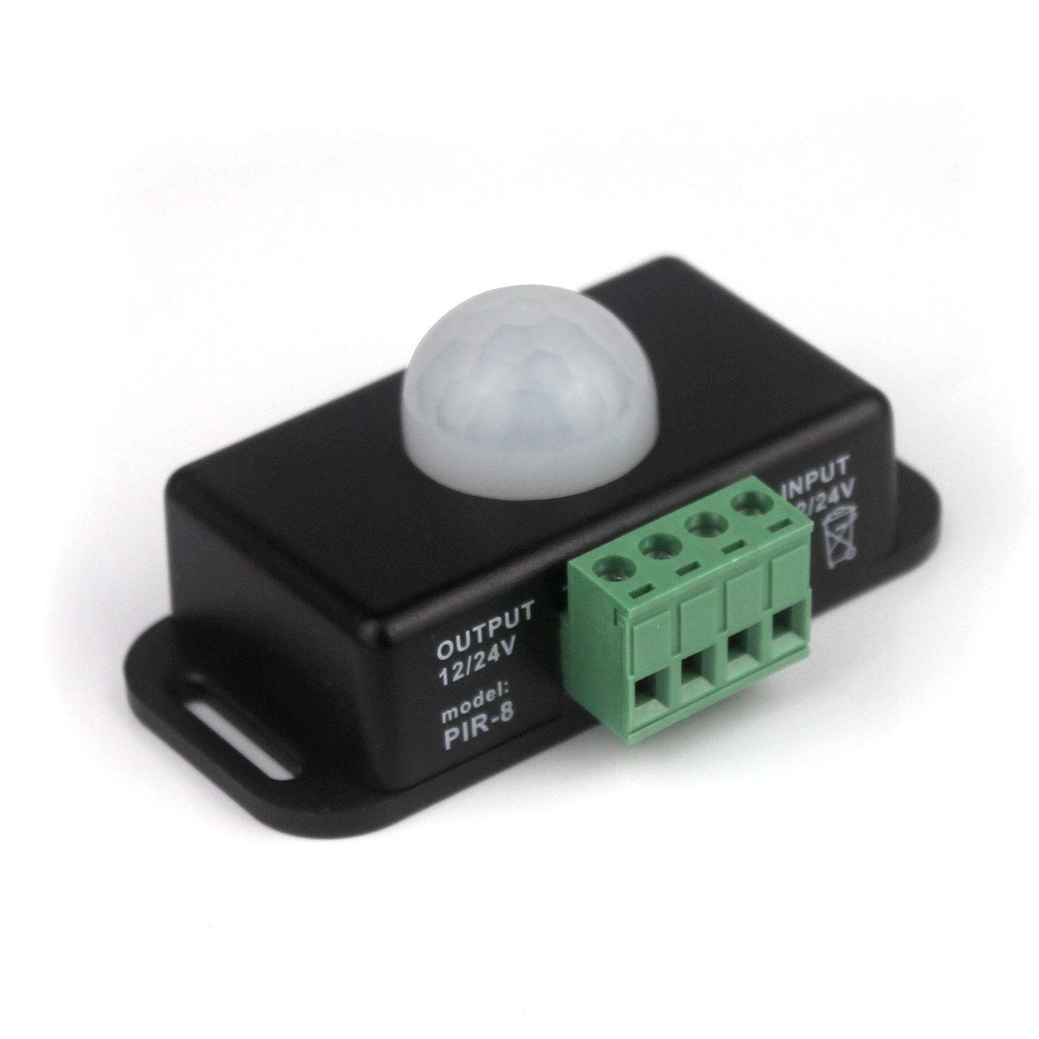 Taikuwu Automatic DC12V 24V PIR Motion Detector LED Dimmer Switch for Flexible LED Strips Light, 5-8M, 60° view, 1-10min delay