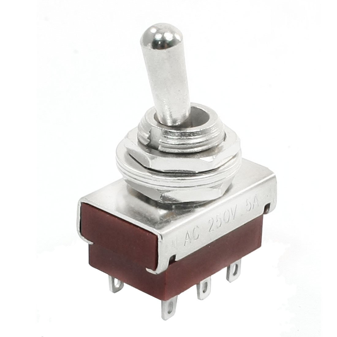 Sourcingmap Replacement Panel Mount DPDT 6 Pin Latching Toggle Switch AC 250V 5A NO-NO
