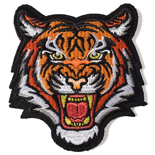 SHELCUP Tiger Embroidered Applique Patch - The Roaring Bengal Striped Striped Souvenir