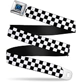 Buckle-Down unisex-adult Belt Seatbelt Buckle Checker Black White