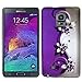 Samsung Galaxy Note Edge Phone Case - Premium Pretty Design Protector Hard Back Cover Case + 1 of New Metal Stylus Touch Screen Pen (Purple Silver Flower Vine Swirl)