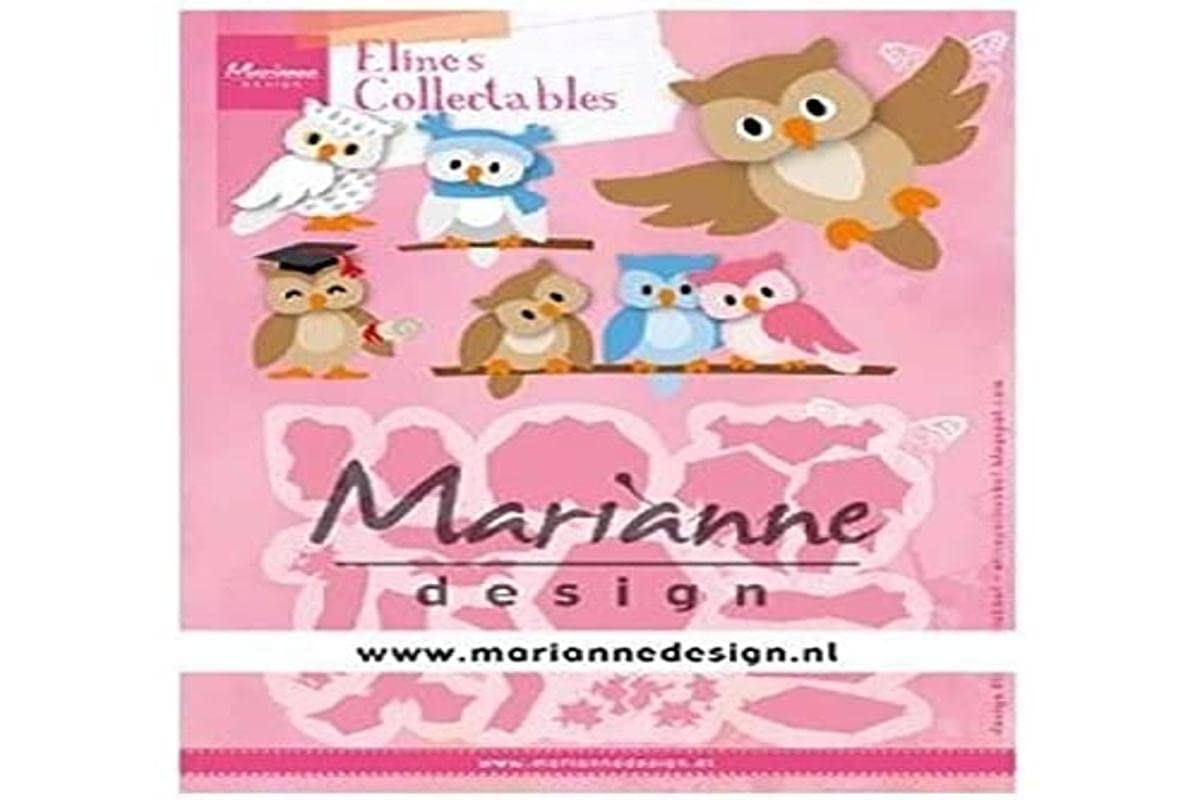 Marianne Design COL1475 Collectables Owl for Detailed Cutting Dies and Embossing Detailing Paper Craft Pink, One Size