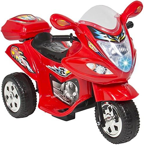 Kids Ride On Motorcycle 6V Toy Battery Powered Electric 3 Wheel Power Bicyle Red by Freizen