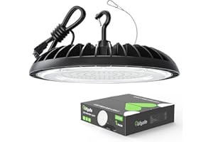 Glitgate LED High Bay Light 200W, 28000lm 5000K High Bay Led Shop Lights (800W MH/HPS Equiv.), UFO Light with 5ft Cable US Plug for Workshop Barn Warehouse Factory