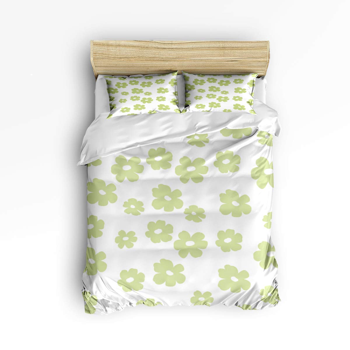 Best Aqua Blue Lime Green Floral Damask Print Comforter Bedding Set