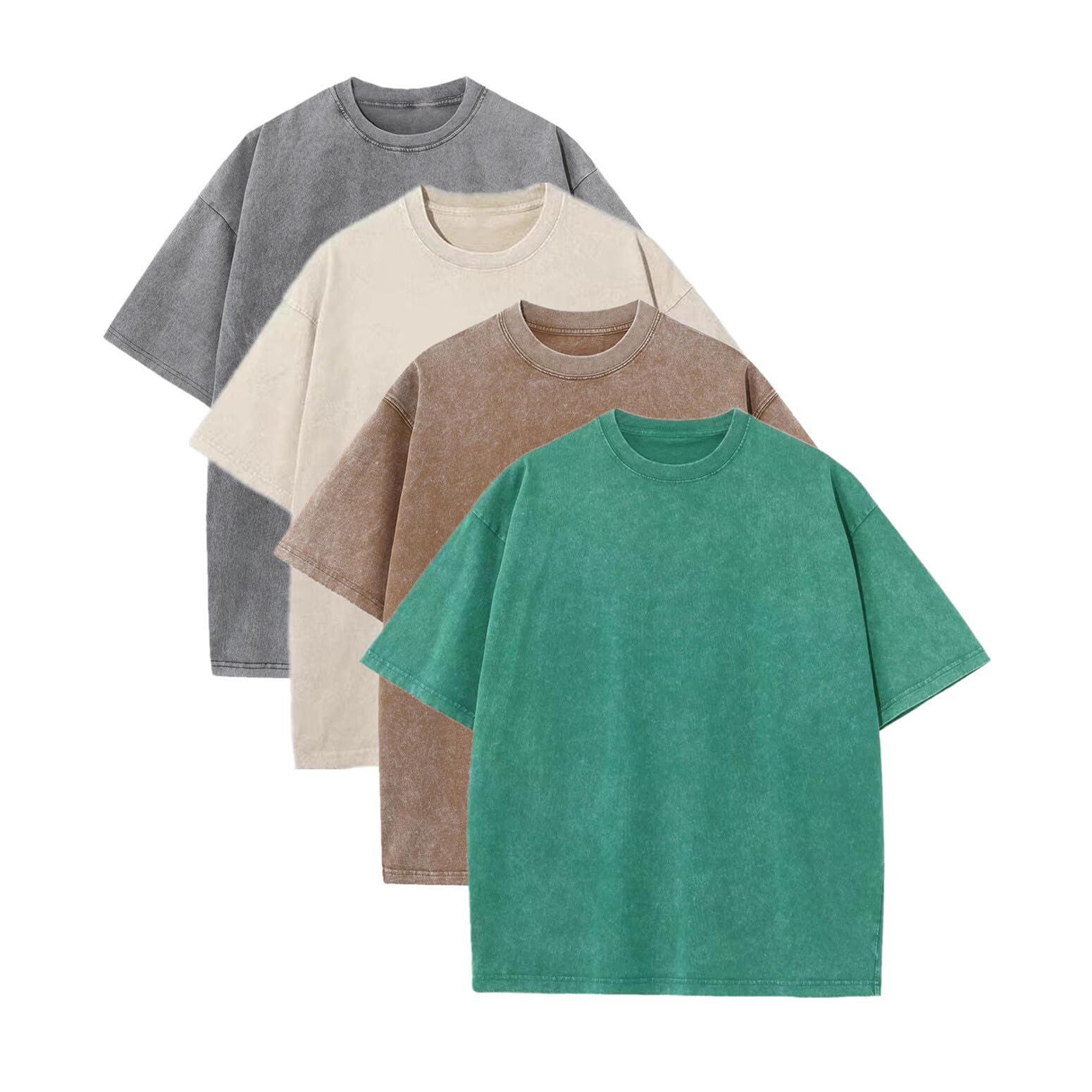 Suvipnee Men's Acid Wash T-Shirts Oversized Unisex