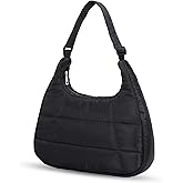 Rancco Puffer Crescent Shoulder Bag for Women, Nylon Quilted Tote Bags with Adjustable Shoulder Straps, Lightweight Carryall Shoulder Bag, Large Capacity Hobo Purse, Crossbody Bag for Shopping & Work