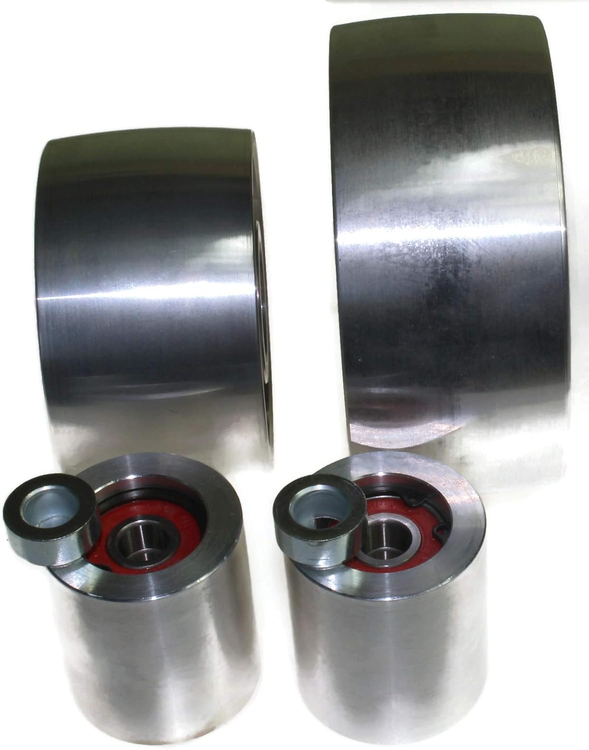 (AL5"-Track 4"- 24 Shaft) CNC Machined Belt Grinder wheel set for knife grinders 130 mm Drive-24 mm shaft 100 mm track 50 mm Idler - Image 4