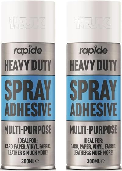 HitlineUK 2x 300ml Spray Adhesive - Strong Fabric Glue for Carpet Foam