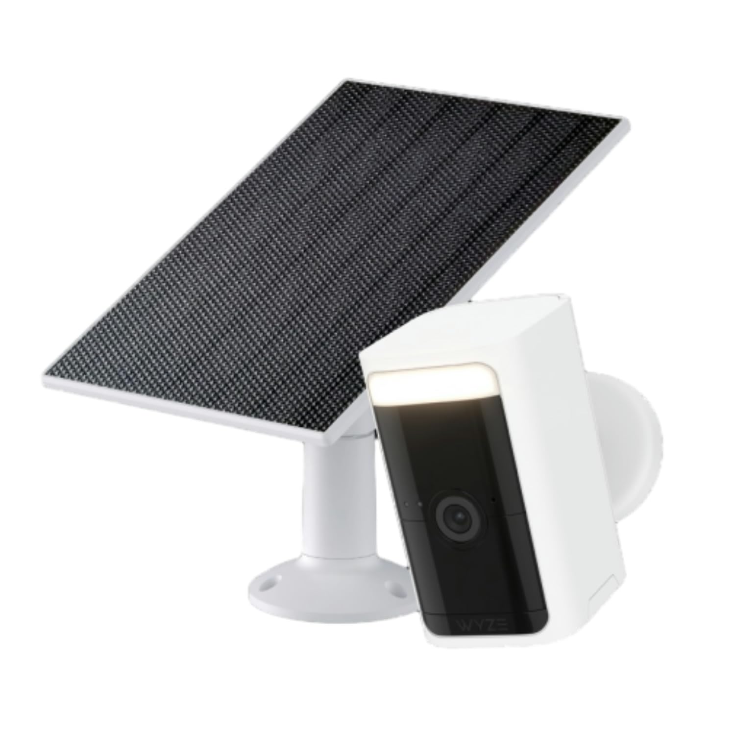 Photo 1 of Wyze Battery Cam Pro with Solar Panel, 2K HDR Rechargeable Battery Outdoor/Indoor Security Camera Wireless, Color Night Vision, Integrated Spotlight & Siren, 2-Way Audio, Water Resistant, White (1 Pack)