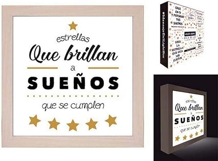 Caja luz iluminada con frase Sueños que se cumplen: Amazon.es: Iluminación