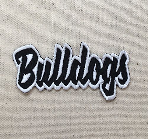 Bulldogs - Black/White - Team Mascot - Words/Names - Iron on Applique/Embroidered Patch