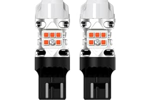 LASFIT T3 7440 7443 LED Turn Signal Amber, Super Bright 4000LM CANBUS Error Free Turn Signal Bulbs, Upgraded 7444na 7441 7444 7440NA W21W WY21W with Built In Resistor, Only For Standard Socket(2pcs)