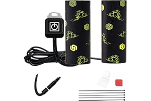 OXWIND Motorcycle Heated Grip Covers 12V Handlebar Heater, 7/8 Heated Grips for ATV Motorcycle Hand Grip Heater Warmers, 3 Temperature Settings, IP67 Waterproof