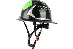 GREEN DEVIL Matrix Full Brim Hard Hat with Headlight Vented Construction Safety Helmet OSHA Approved Cascos De Construccion W