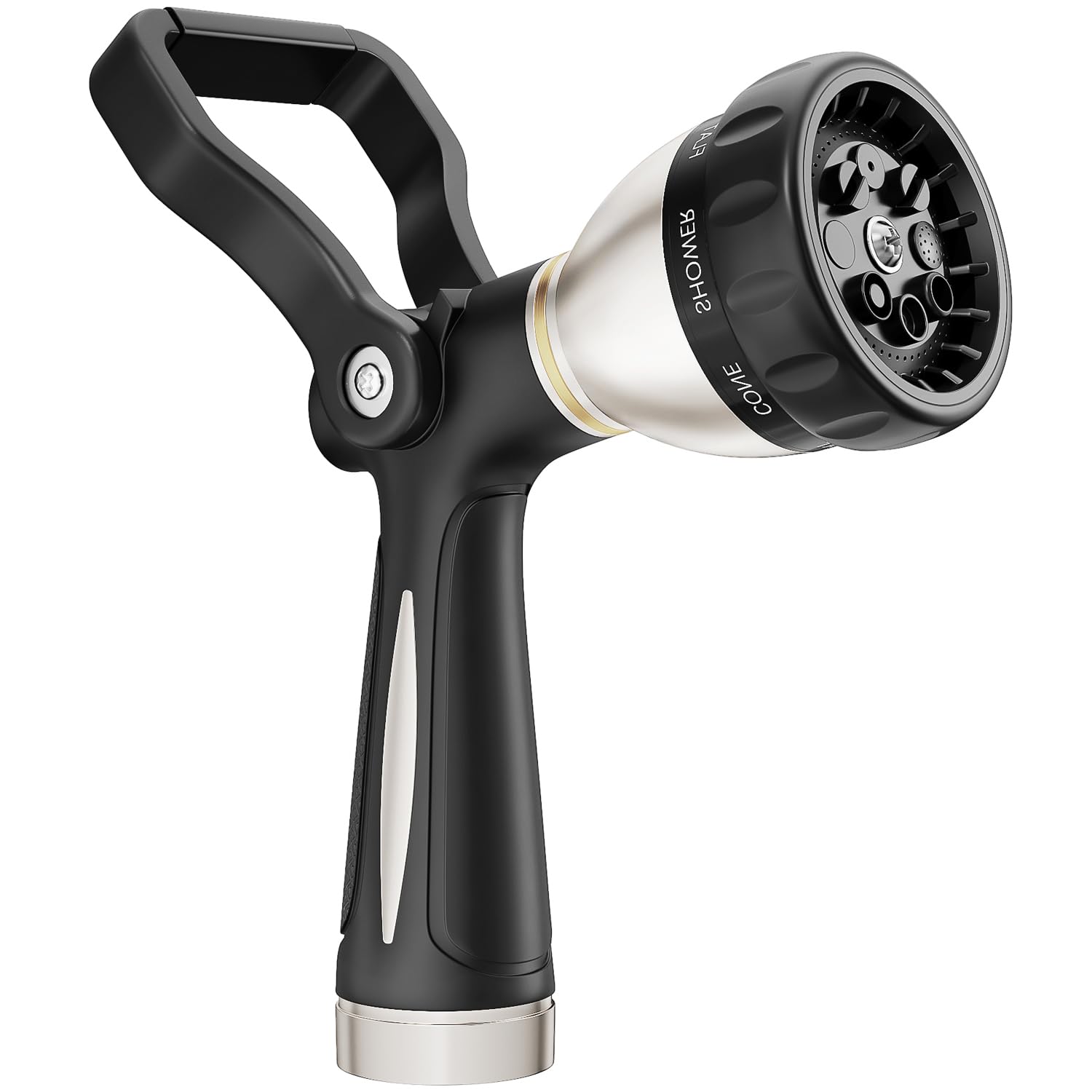 Photo 1 of FANHAO Heavy Duty Fireman's Hose Nozzle, Metal Water Nozzle with 8 Spray Patterns?High Pressure Garden Hose Sprayer with Lever Control and Non-Slip Grip to Water Lawns & Plants, Wash Cars & Clean