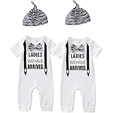 Aslaylme Baby Boy Matching Outfit Newborn Boy Twins Bodysuit Ladies We Have Arrived Romper