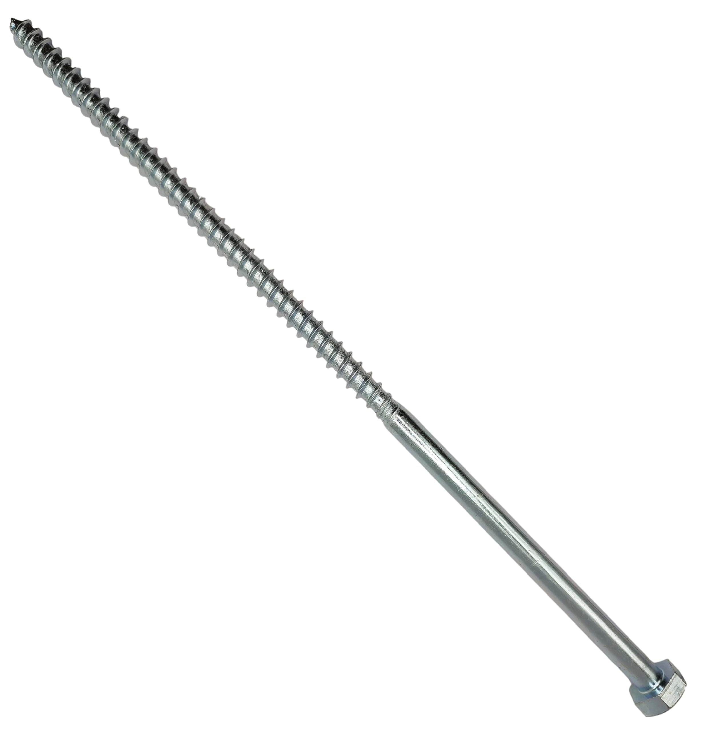 LLB 300mm Screws M10 Coach Screws Wood Hex Head Width 17mm Pack of 35 Zinc Plated Sleeper Concrete Screw Hexagon Lag Half Thread Bolts Silver Long 12 inch x 0.4 inch (10mm x 300mm)