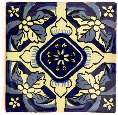 Ceramic Mexican Tile - 10.5cm- Handmade and Ethically Traded by Tumia LAC - Individual Tile - 25 Pack