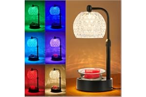 HITUITER Crystal Candle Warmer Lamp Adjustable Height, Electric Candle Lamp Warmer wtih Timer, Gifts for Mom, Bedroom Home Decor with 7 Colors LED Changing Candle Holders for Home Decor