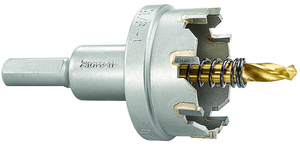 Starrett Tungsten Carbide Tipped Hole Saw, SM40 Sheet Metal Cutter With Arbor & Pilot Drill Bit