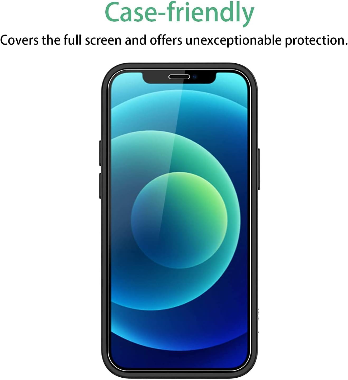 NEW'C 2 Pack Designed for iPhone 12, iPhone 12 Pro Screen Protector (6.1"), Tempered Glass, Case Friendly Bubble Free Ultra Resistant - Image 3