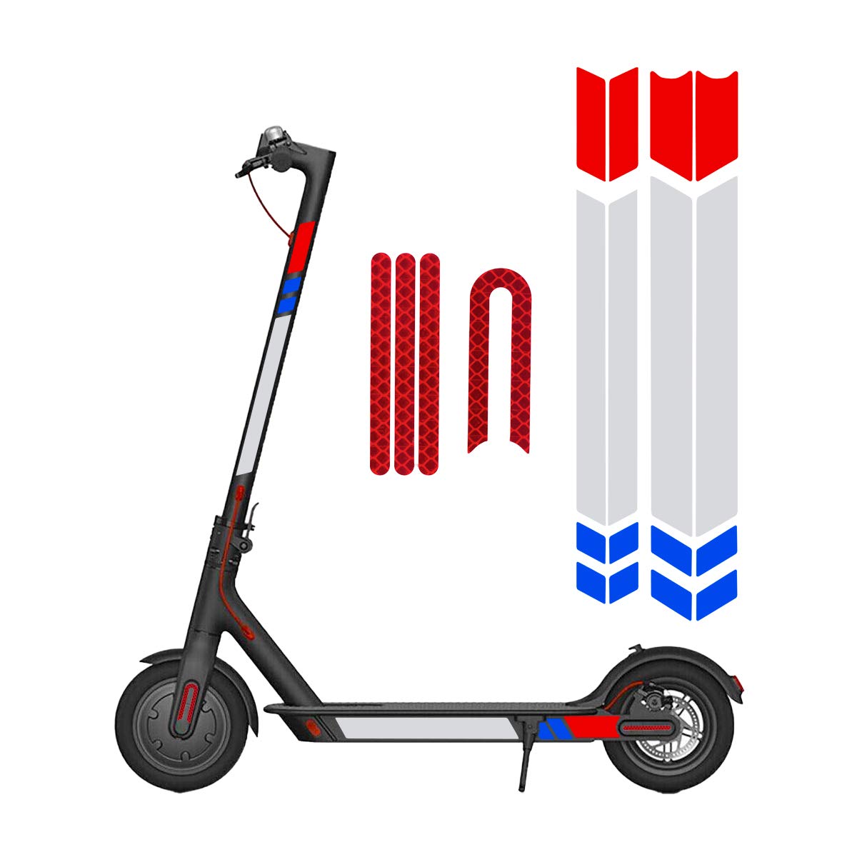 Surplex Scooter Reflective Sticker Set for Xiaomi Mijia M365 - Waterproof Decals, Night Safety Stickers