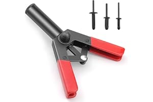 Mejiao Rivet Gun Set with 3 Sizes Nylon Blind Rivets, 30 Pieces, Hand Riveter Suitable for Automotive and More
