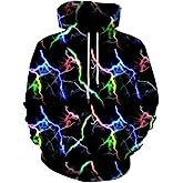 EOWJEED Unisex Novelty 3D Printed Hoodies Long Sleeve Sweatshirts for Men Women with Big Pockets