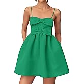 Yousify Womens Cute mini Bow Dresses Spaghetti Strap Elegant Babydoll A Line Short Cocktail Party Dress,S-XXL
