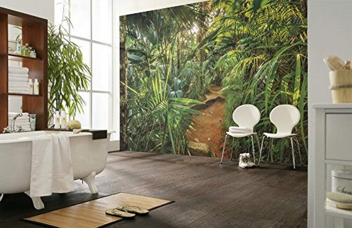 Komar 8 989 Paper Wallpaper Jungle - Trail, Size: 368 x 254 cm (W x H), 8 Pieces, and Paste, Made in Germany, Bunt