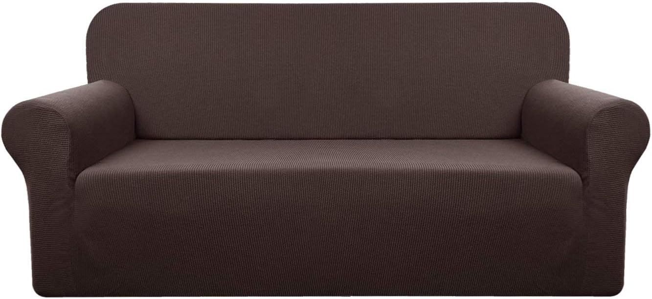 YUUHUM Stripes Sofa Covers, Super Stretch Couch Covers 3 Cushion Couch Sofa Slipcovers Pet Furniture Covers Dog Couch Protectors (Sofa, Coffee)