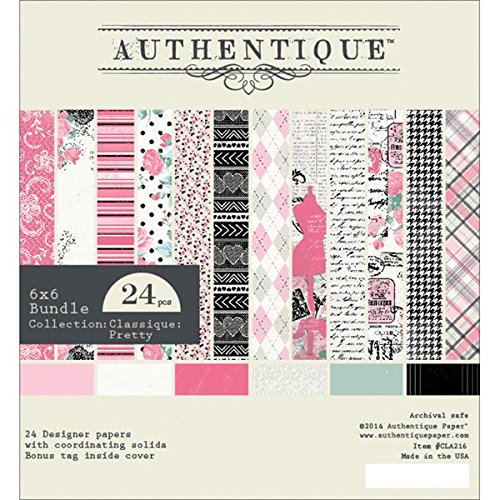 Authentique Paper CLA216 Bundle Cardstock Pad, 6 by 6-Inch, Classique Pretty, 24-Pack